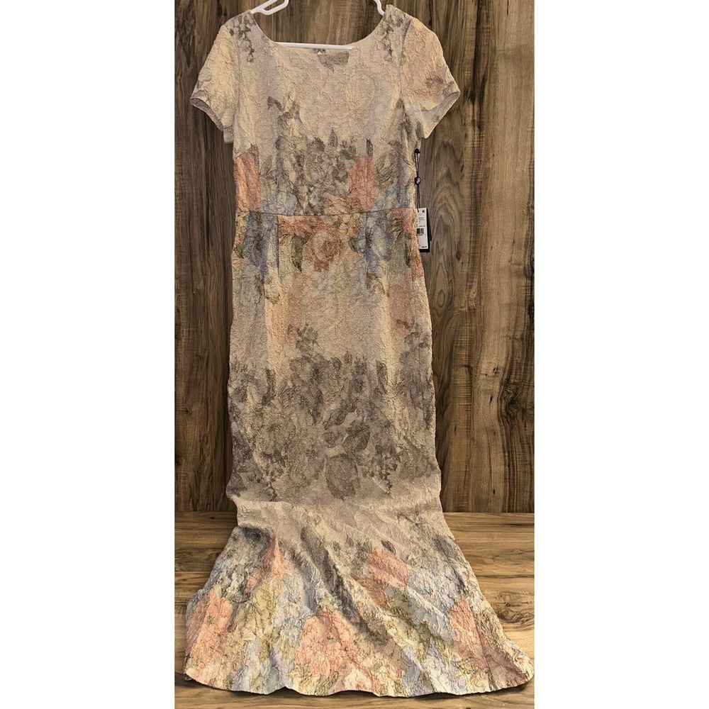 SZ 10 Adrianna Papell Women's Matelasse Column Gowm